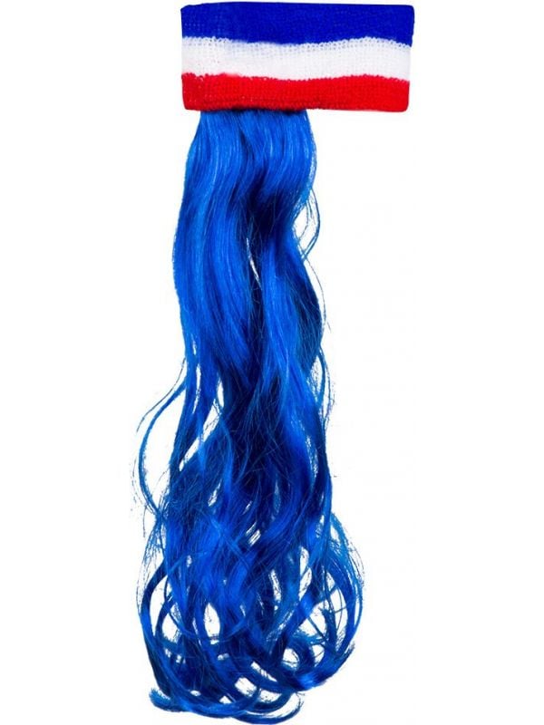 Frankrijk hoofdband met blauw matje