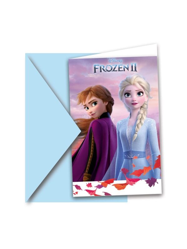 Frozen 2 kinderfeestje uitnodigingen 6 stuks