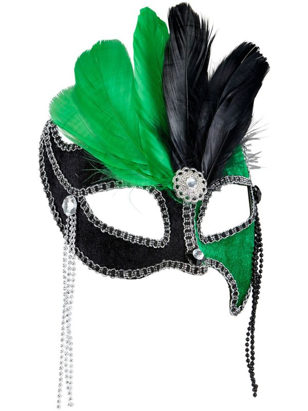 Gala oogmasker zwart-groen