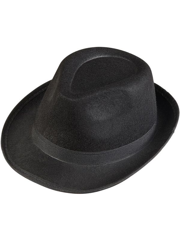 Gangster fedora hoed zwart