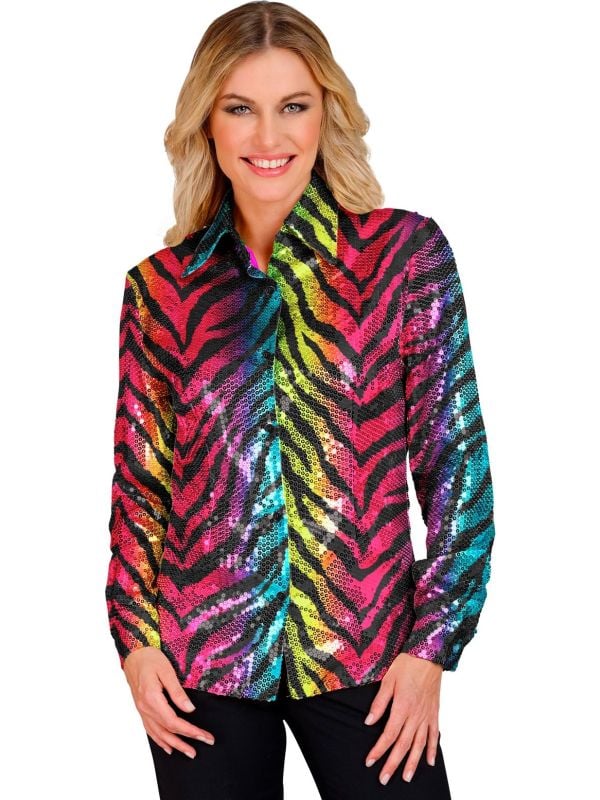 Gay pride dames tijger blouse