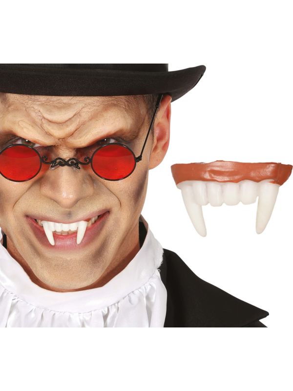 Gebitje met scherpe vampier tanden halloween