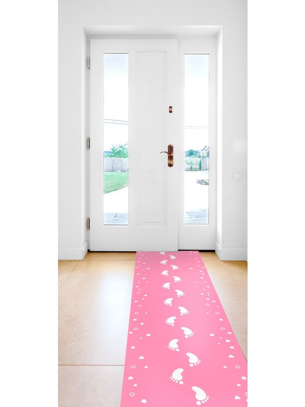 Geboorte loper baby roze 2,5 meter