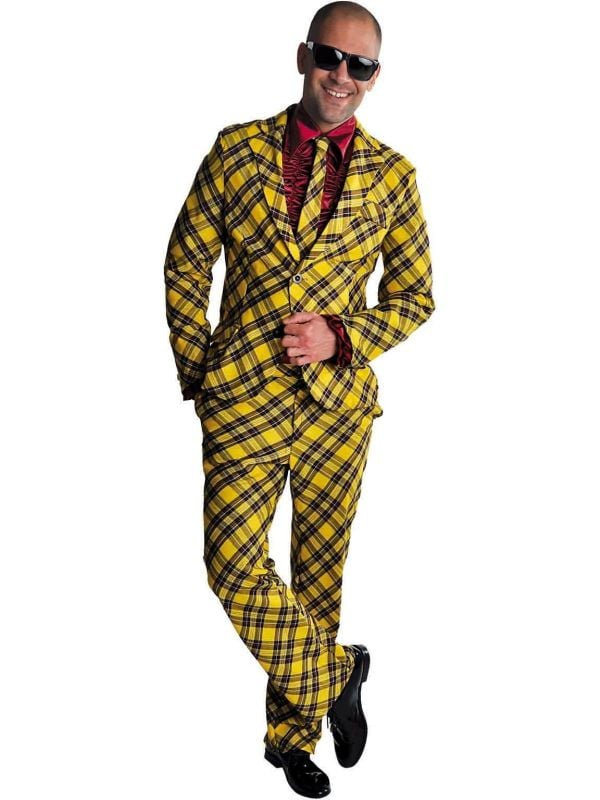 Geel geruit 80s outfit heren main product photo