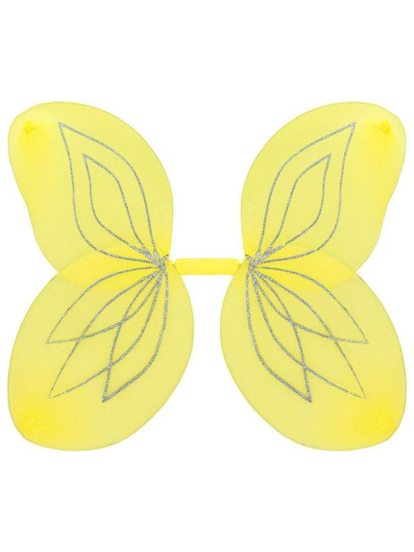 Gele glitterende vlinder vleugels kind