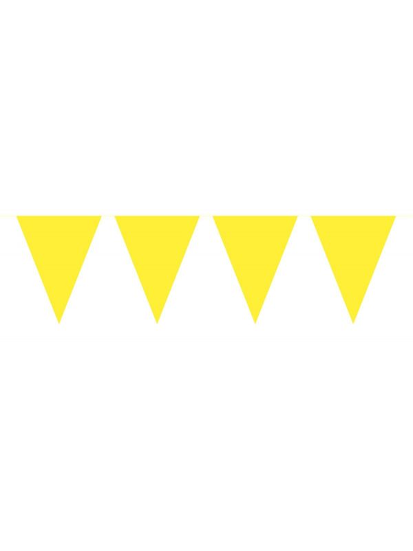 Gele mini vlaggenlijn 3 meter