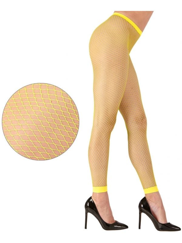 Gele neon visnet legging One-size-volwassenen