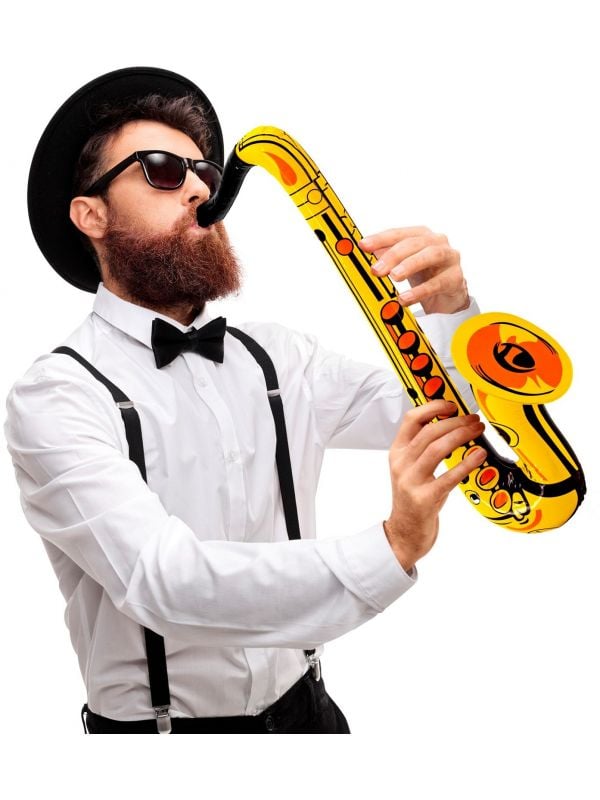 Gele saxofoon opblaasbaar