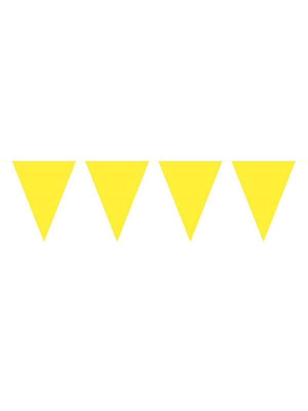 Gele vlaggenlijn 10 meter uni