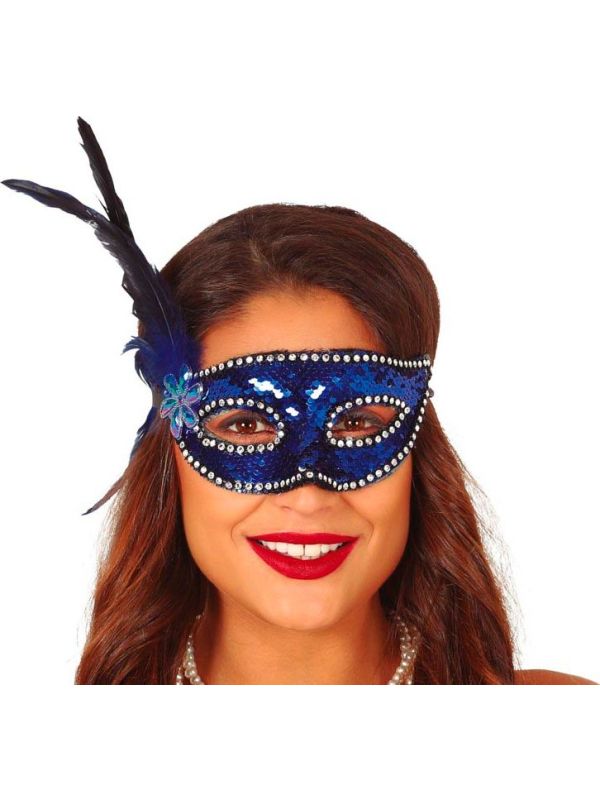 Gemaskerd bal blauw oogmasker main product photo