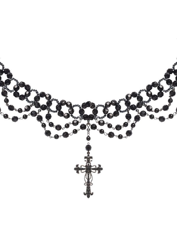 Geparelde gothic ketting met kruis main product photo