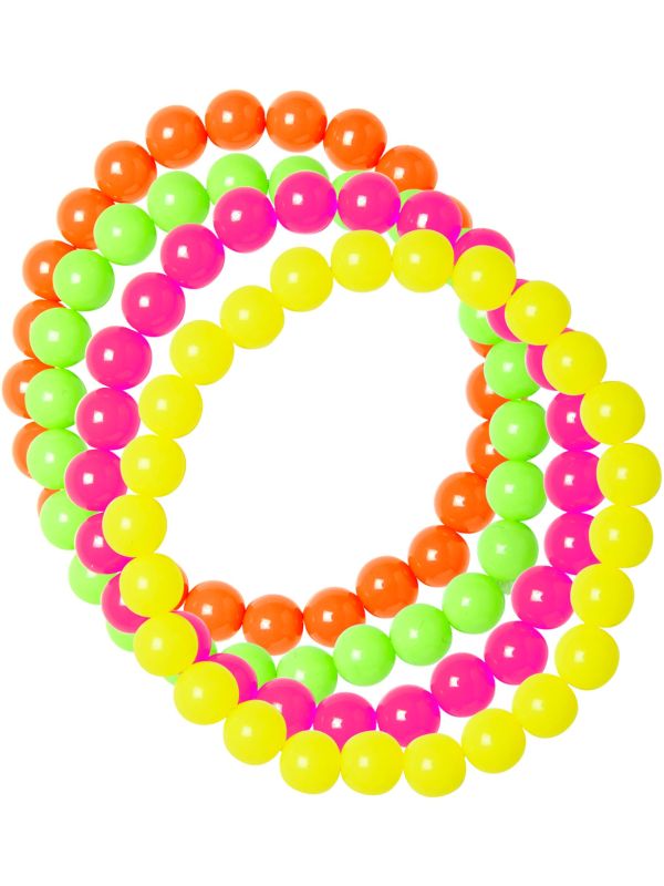 Geparelde neon armbanden 4 stuks main product photo