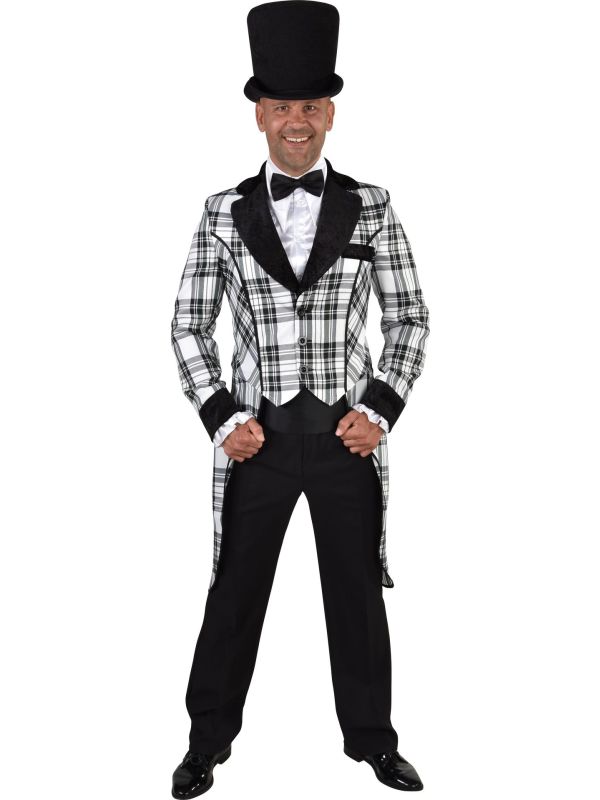 Geruite slipjas zwart wit main product photo
