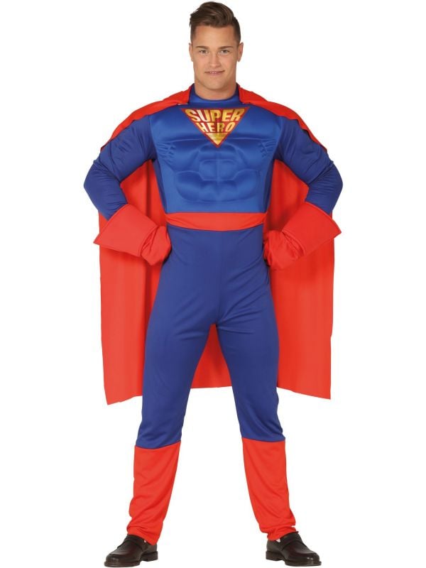 Gespierd superman kostuum mannen