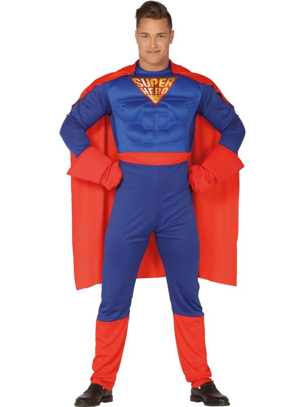 Gespierd superman kostuum mannen