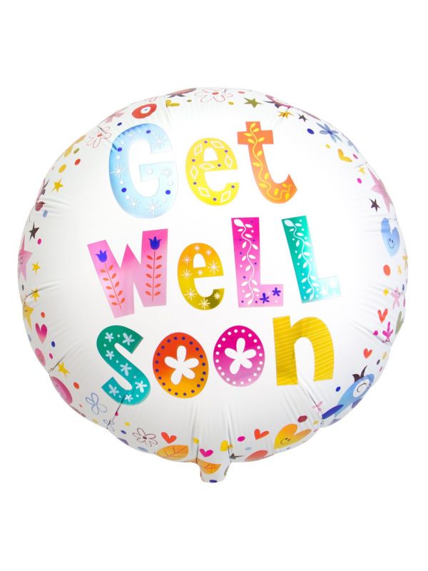 Get well soon bloemen folieballon