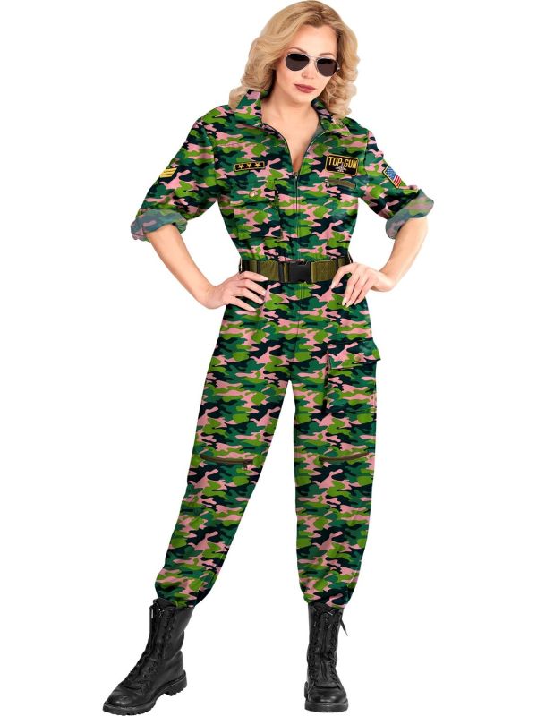 Gevechtspiloot camouflage overall vrouwen