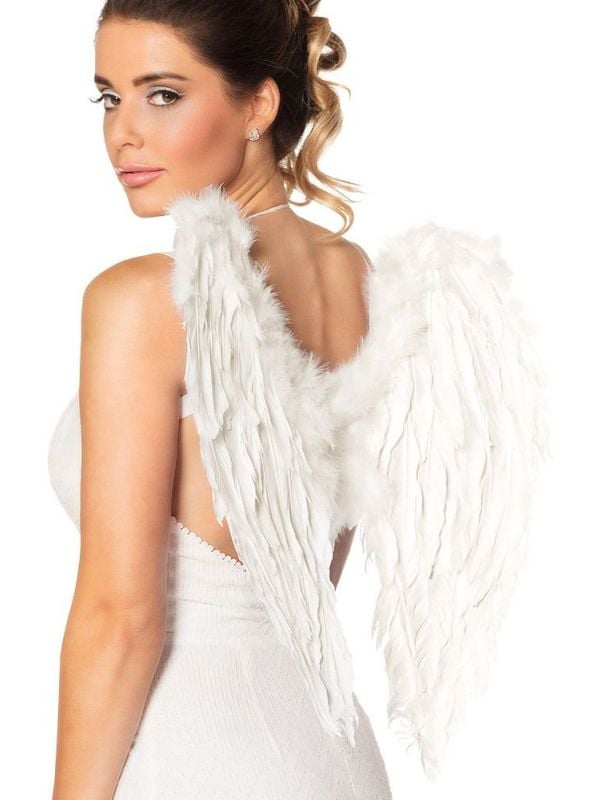 Gevouwen engel vleugels wit