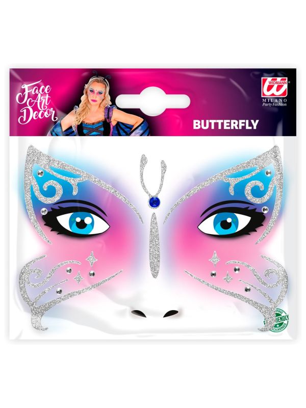 Gezicht glitter stickers vlinder main product photo