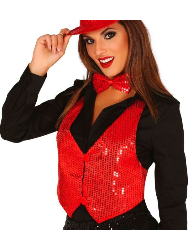 Gilet pailletten rood vrouwen main product photo