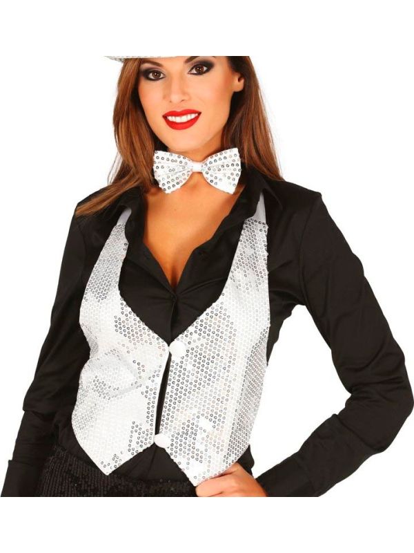 Gilet pailletten zilver vrouwen main product photo