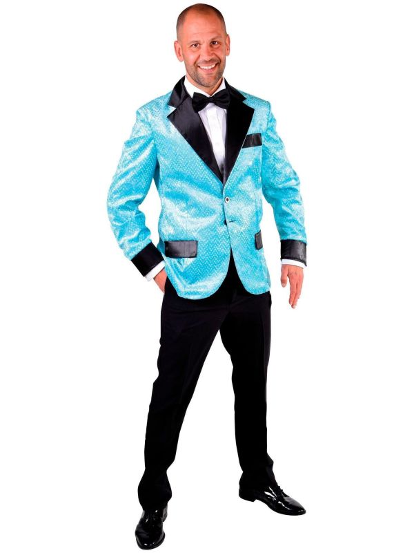 Glitter colbert blauw heren main product photo