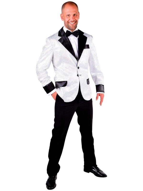 Glitter colbert wit mannen main product photo