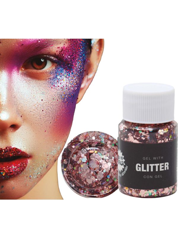 Glitter gel roze/goud 20g main product photo