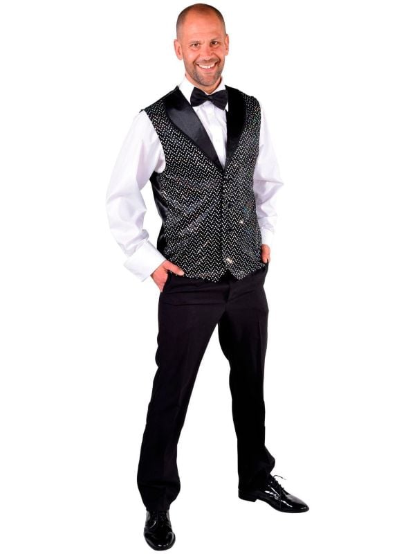 Glitter gilet zwart mannen main product photo