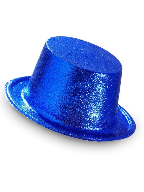 Glitter hoge hoed blauw main product photo