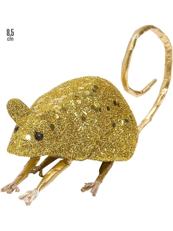 Glitter muis goud