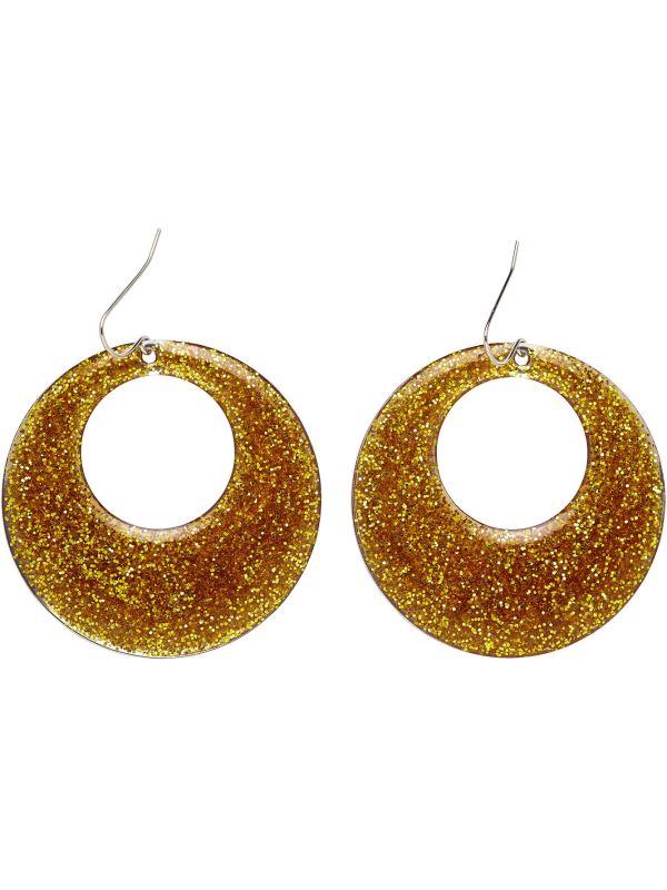 Glitter oorbellen goud