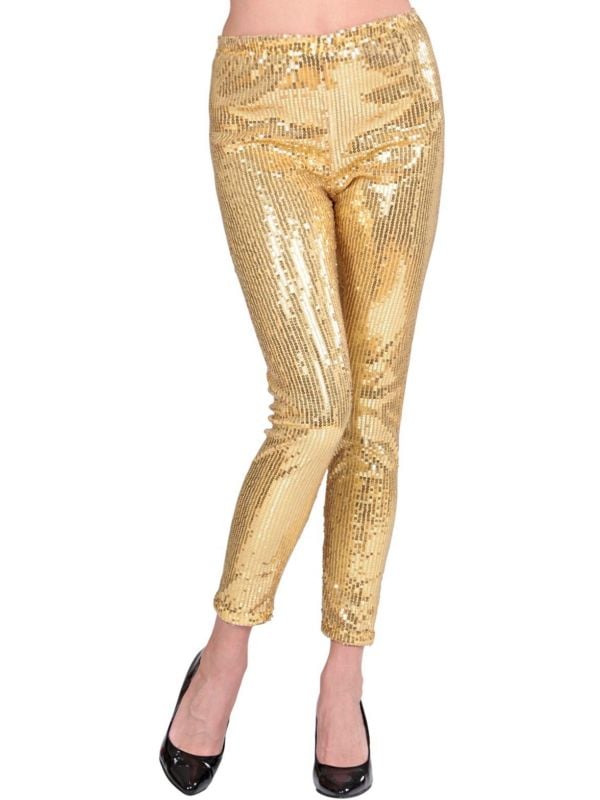 Glitter pailletten legging goud
