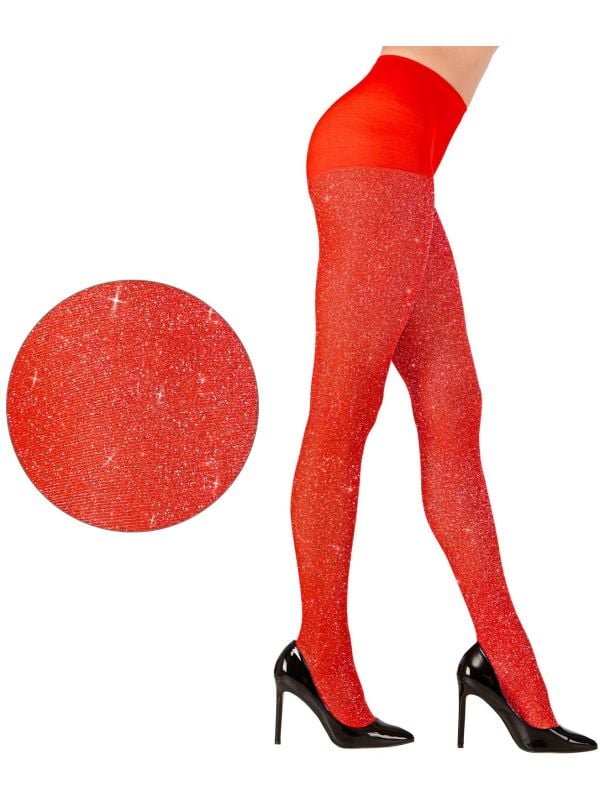 Glitter panty rood