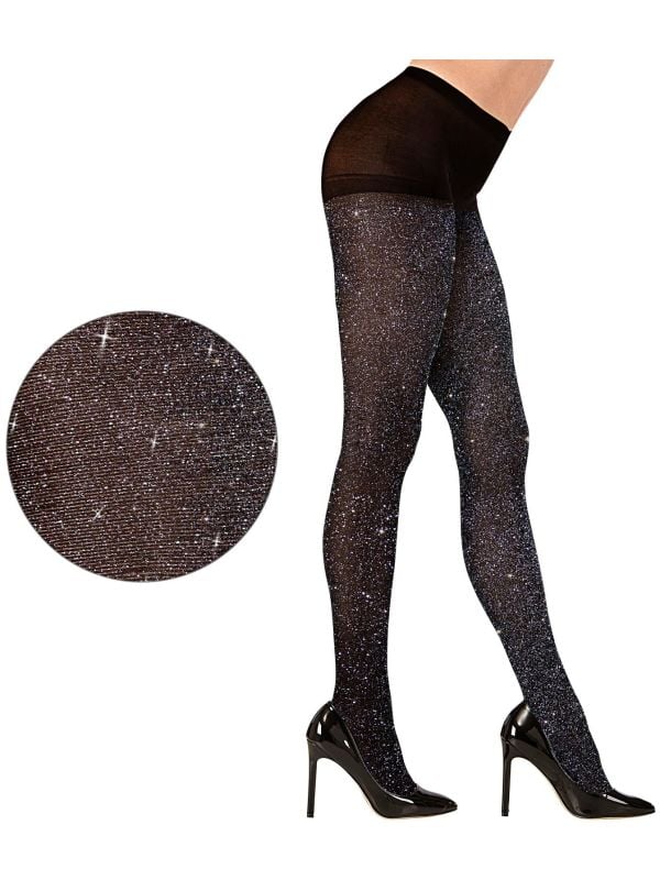 Glitter panty zwart