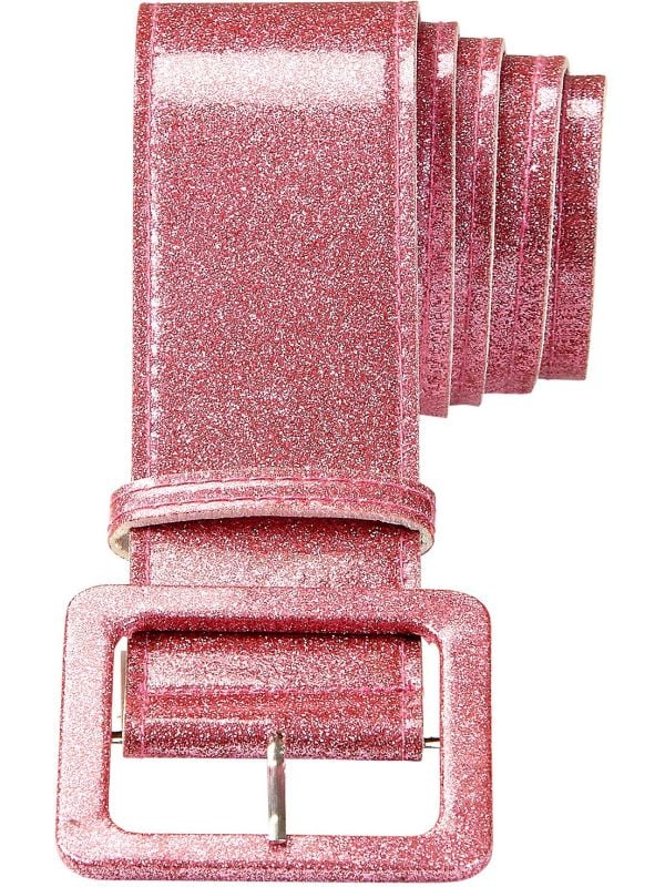 Glitter riem dames roze