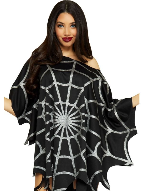 Glitter spinnenweb poncho