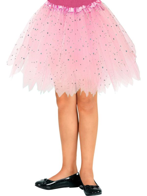 Glitter sterren tutu lichtroze kinderen