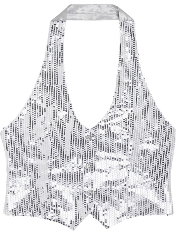 Glitter top zilver