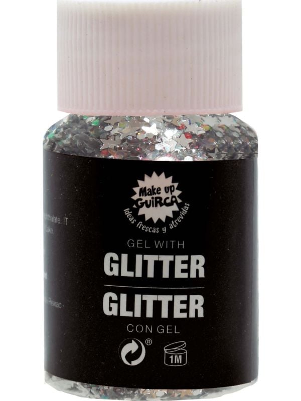 Glittergel zilveren sterretjes