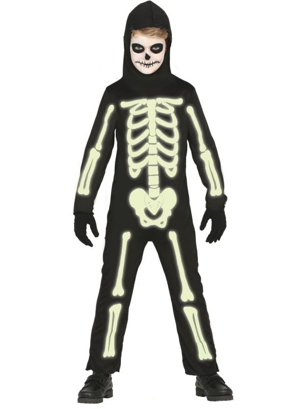 Glow in de dark skelet outfit