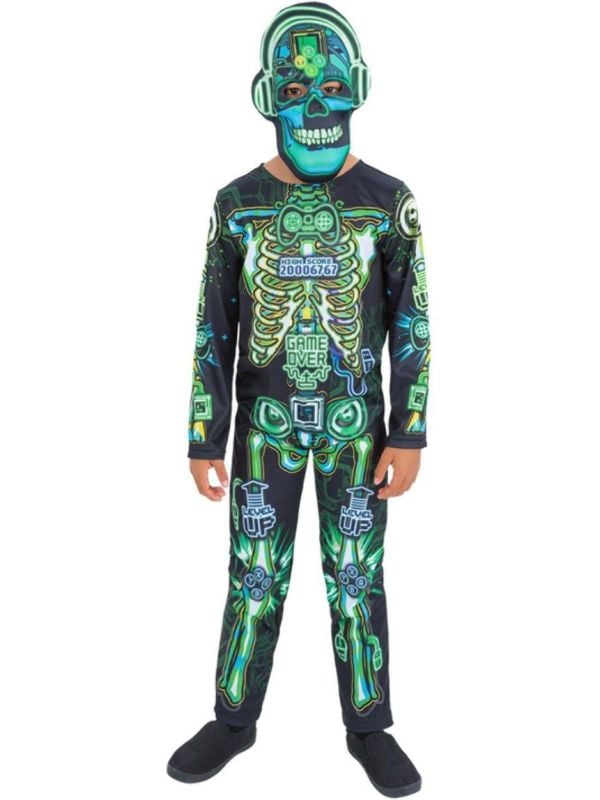 Glow In The Dark Skelet Kostuum Kinderen Zwart main product photo