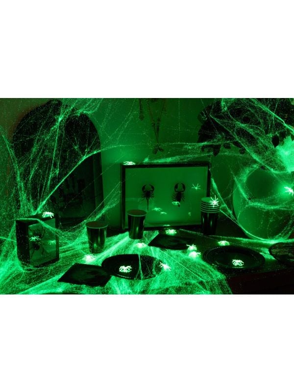 Glow in the dark spinnenweb 100 gram