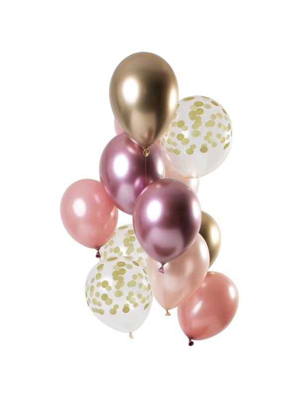 Golden blush party ballonnen 12 stuks