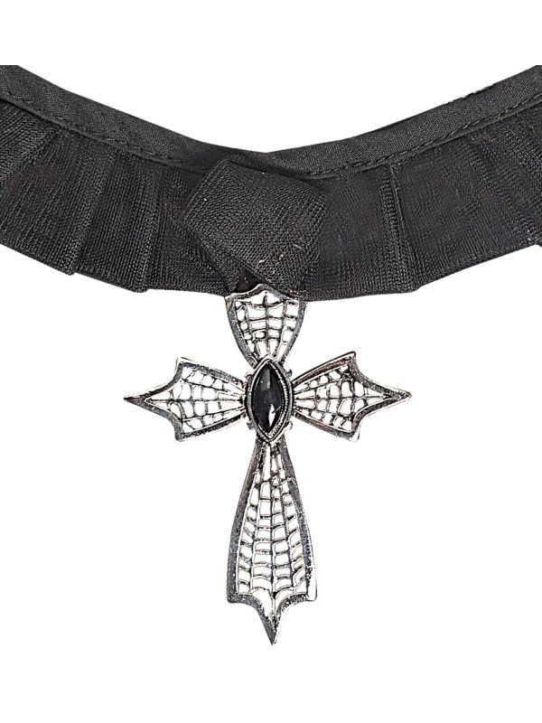 Gothic choker met kruis