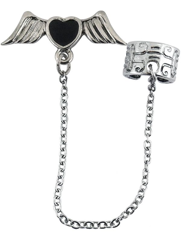 Gothic zilveren vleugels oorbellen main product photo