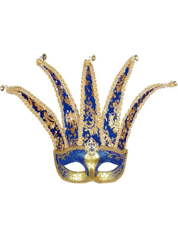 Goud blauw nar masker