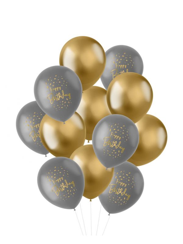 Goud grijze verjaardag ballonnen