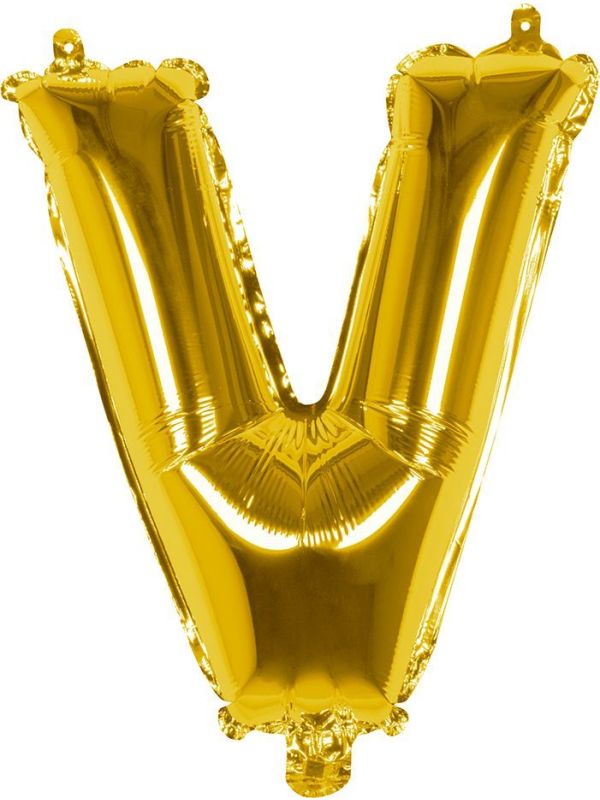 Gouden ballon letter V