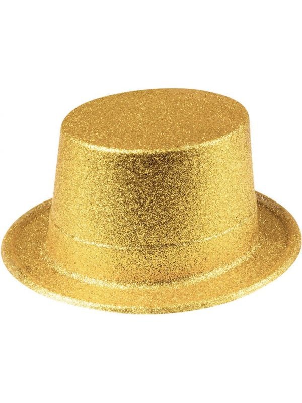 Gouden glitter hoge hoed